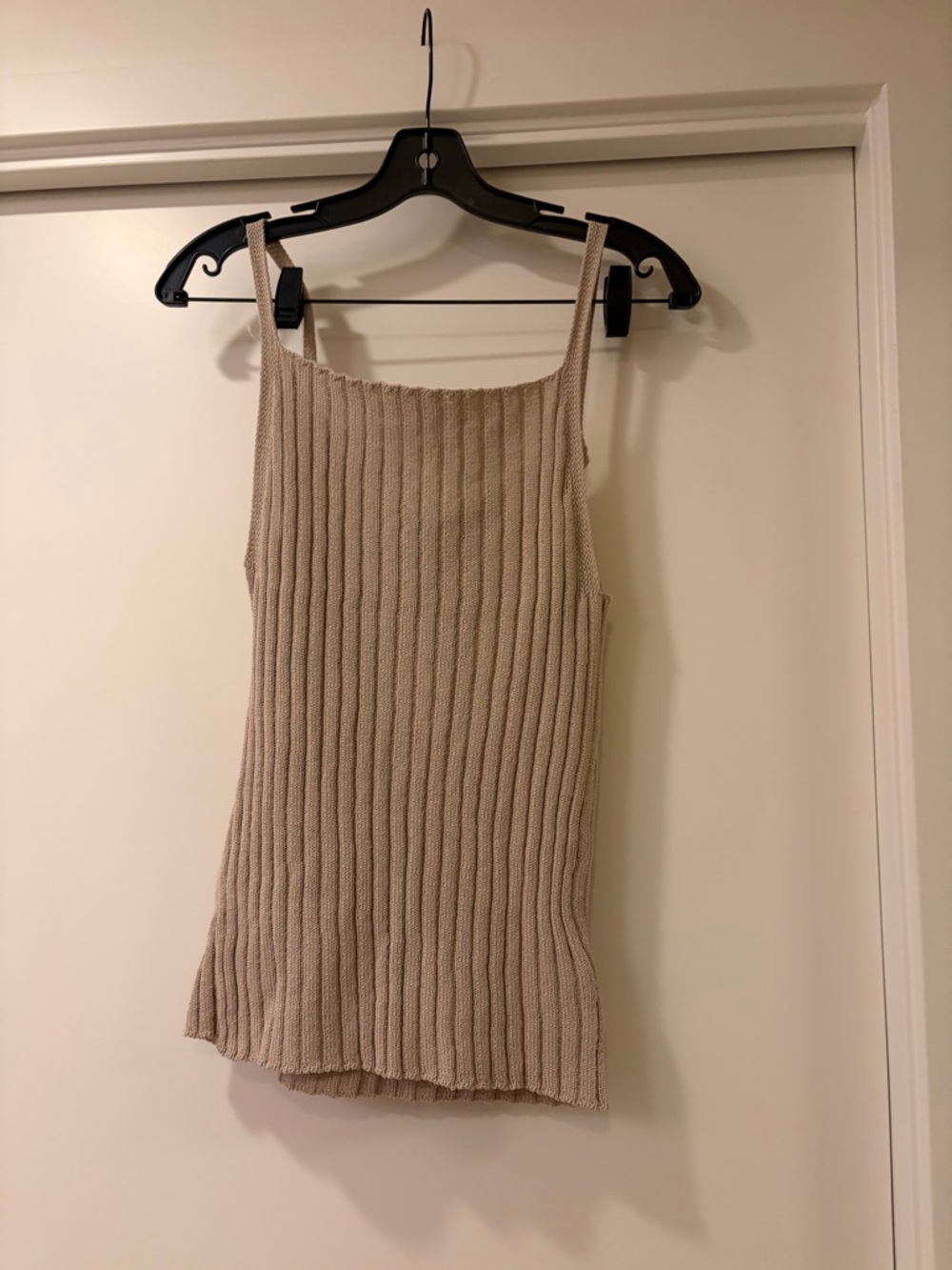 Zara Ribbed Tank Top in Beige Tan